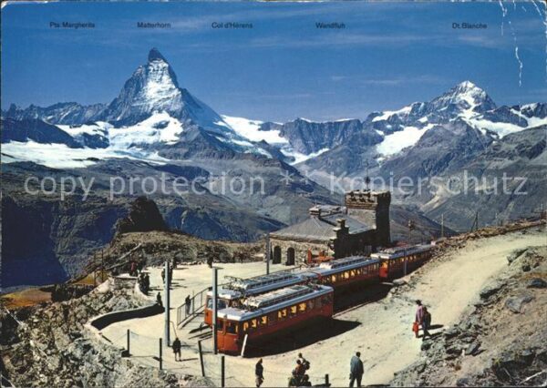 Zahnradbahn Station Gornergrat Zermatt Matterhorn D