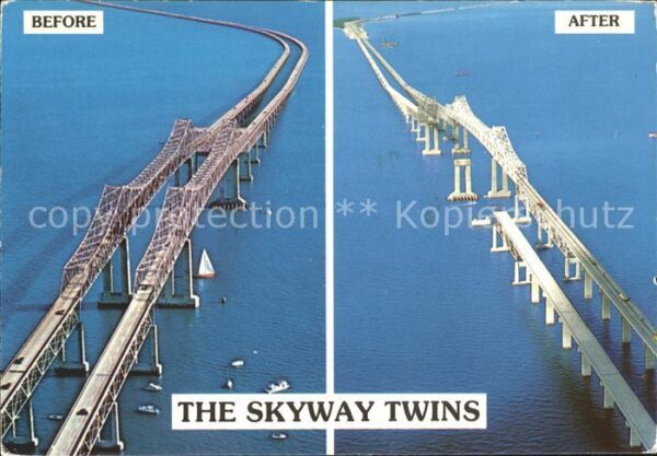 Bruecken Bauwerke Skyway Twins Before and After