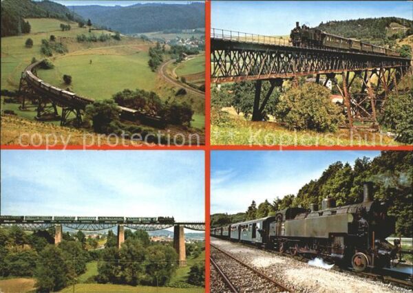Eisenbahn Lokomotive Biesenbach-Viadukt Fützener
