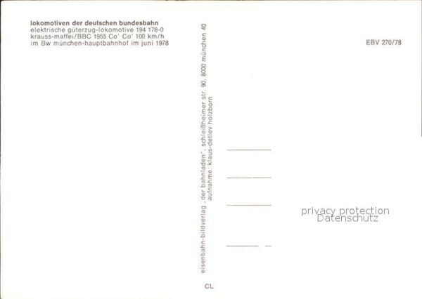 Lokomotive Güterzug 194-178-0 Deutsche Bundesbahn – Bild 2