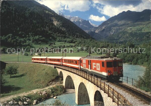 Eisenbahn Furka-Oberalp-Bahn Fiesch Weisswasser-V