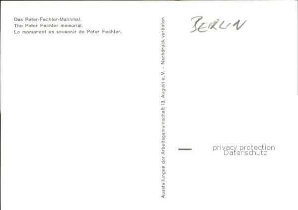 Berlin Peter Fechter Mahnmal – Bild 2