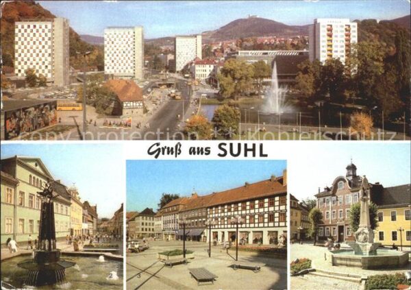 Suhl Thueringer Wald Steinweg Rathaus Waffenschmied- Denkmal