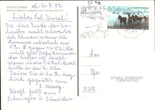 Reutlingen Wilhelmstrasse Lindenbrunnen Marienkirc – Bild 2