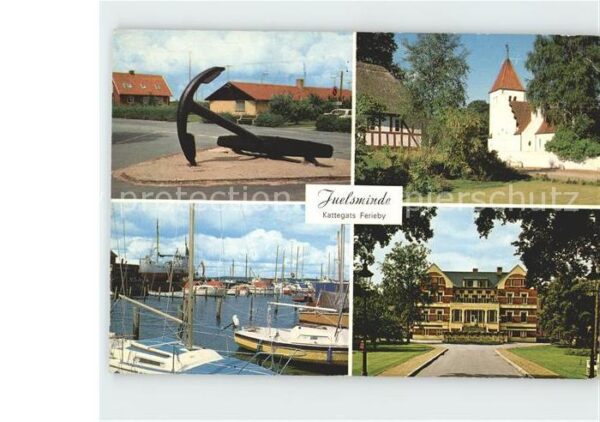 Juelsminde Kuranstalten Kirche Hafen Segelboot Ank