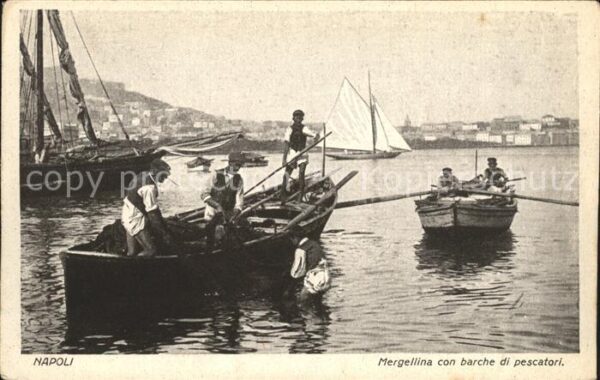Napoli Neapel Mergellina Barche di pescatori Fischerb