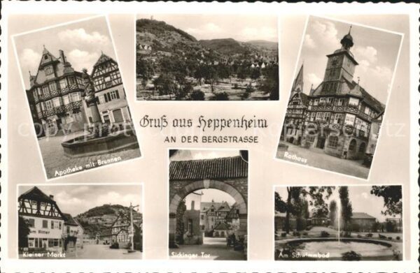 Heppenheim Bergstrasse Apotheke Brunnen Kleiner Markt Schwimmb