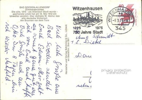Allendorf Bad Sooden Zimmersbrunnen und Gedicht – Bild 2