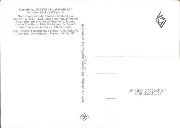 Bad Schwalbach Restaurant Forsthaus Lauksburg – Bild 2