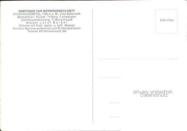 Schonach Schwarzwald Gasthaus Zur Schwedenschanze Schänke – Bild 2