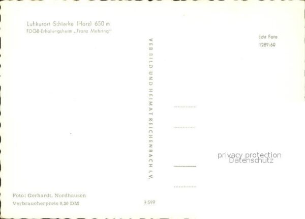 Schierke Harz FDGB Erholungsheim Franz Mehring – Bild 2