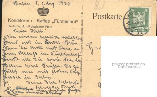 Berlin Potsdamer Platz Cafe Fürstenhof – Bild 2