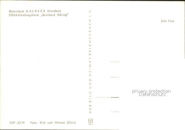 Ahlbeck Ostseebad FDGB Erholungsheim Bernhard Göring – Bild 2