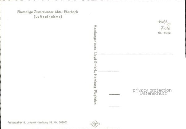 Eberbach Baden Fliegeraufnahme ehemalige Zisterzienser – Bild 2
