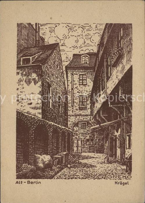 Berlin Altstadt der Krögel Künstlerkarte Greko