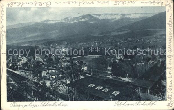 Schreiberhau Niederschlesien Blick vom Bahnhof Riesengebirge