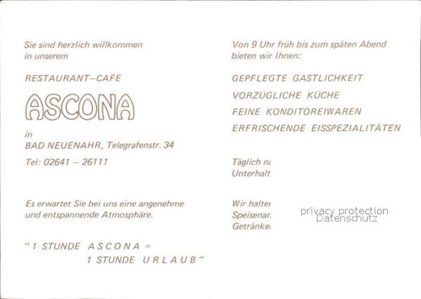 Bad Neuenahr-Ahrweiler Restaurant Ascona Cafe Details – Bild 2