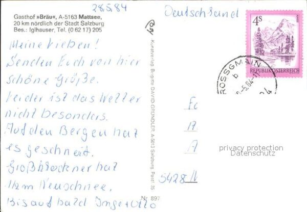 Mattsee Salzburg Fliegeraufnahme Gasthof Bräu Teilansich – Bild 2