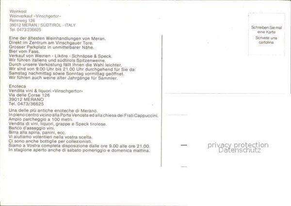 Merano Meran Enoteca Weinverkauf Vinschgertor – Bild 2