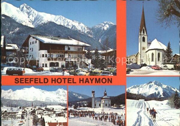 Seefeld Tirol Hotel Haymon Kirche Ortsansicht Langläu