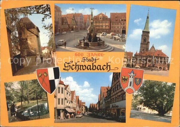Schwabach Marktplatz Brunnen Kirche Weiher Strass
