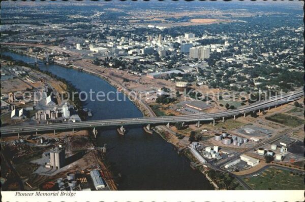 Sacramento California Pioneer Memorial Bridge Fliegeraufnahme