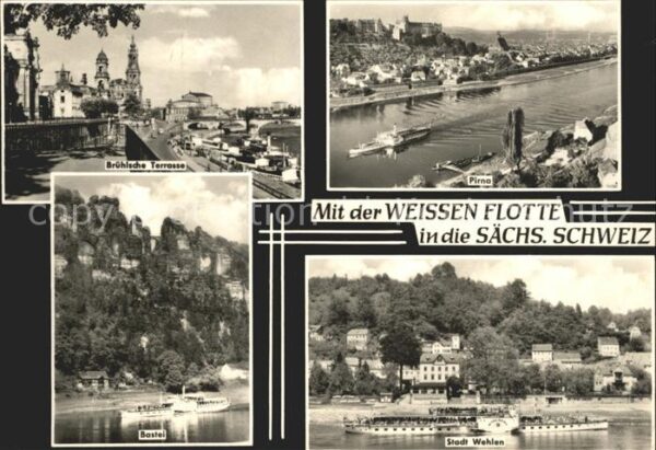 Saechsische Schweiz Weisse Flotte Brühlsche Terrasse Pirna