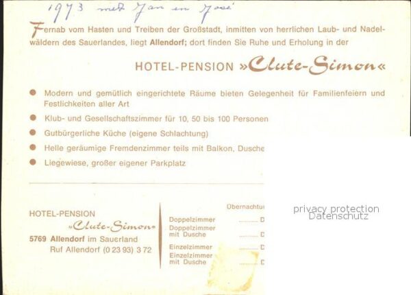Allendorf Sauerland Hotel Pension Clute Simon – Bild 2