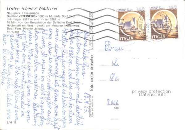 Merano Meran Naturpark Texelgruppe Gasthof Steinegg – Bild 2