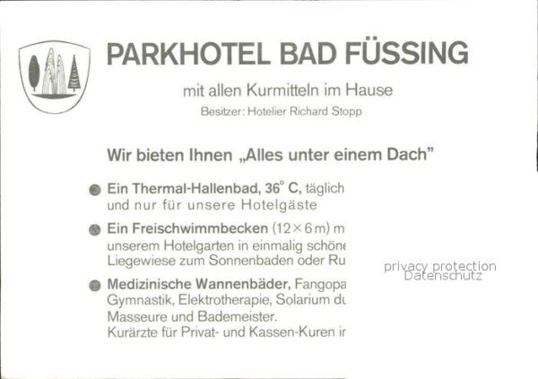 Bad Fuessing Parkhotel Bad Füssing mit allen Kurmitt – Bild 2