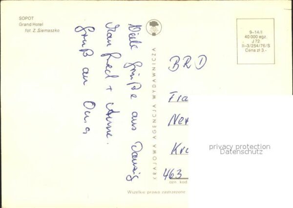 Zoppot Sopot Grand Hotel – Bild 2