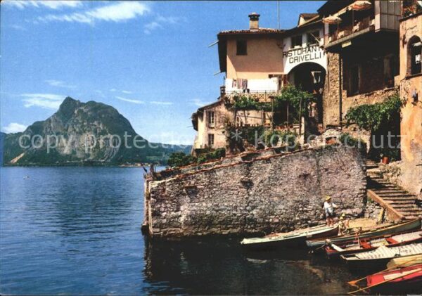 Lago di Lugano TI Gandria e Monte S. Salvatore