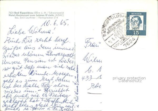 Bad Rippoldsau Schwarzwald Hotel Restaurant zum Letzten G stehr – Bild 2