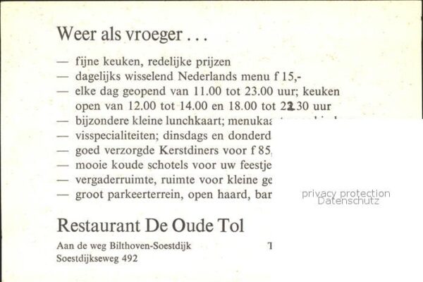 Bilthoven Hostellerie De Oude Tol Karikatur – Bild 2