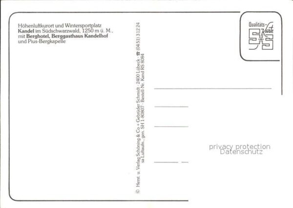 Kandel Waldkirch Breisgau mit Berghotel Berggasthaus Kandelhof Be – Bild 2