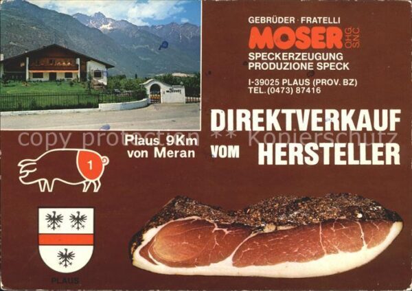 Meran Merano Plaus Gebrüder Fraelli Moser OHG Specke