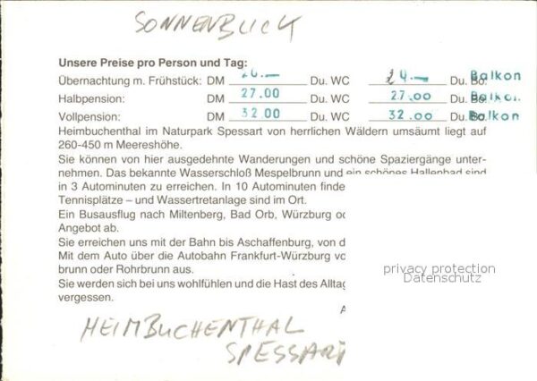 Heimbuchenthal Hotel Sonnenblick Terrasse Gasträume – Bild 2