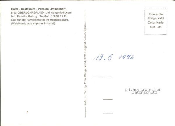 Oberlohrgrund Hotel Pension Immenhof Spessart – Bild 2