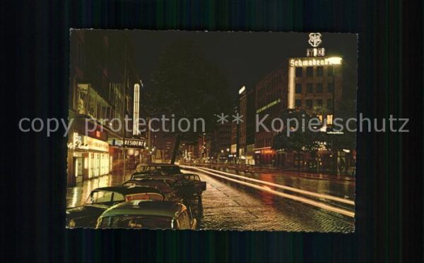 Duesseldorf Graf Adolf Strasse bei Nacht