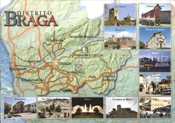 Braga Landkarte und Sehenswürdigkeiten