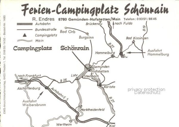 Gemuenden Main Camping Schönrain Hofstetten mit Lagepl – Bild 2