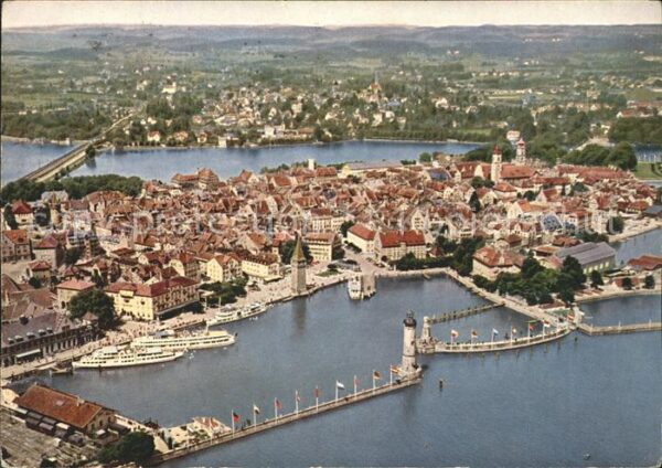 Lindau Bodensee Fliegeraufnahme Hafen