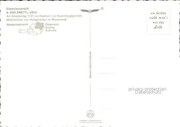 Zwettl-Niederoesterreich Zisterzienserstift Fliegeraufnahme – Bild 2