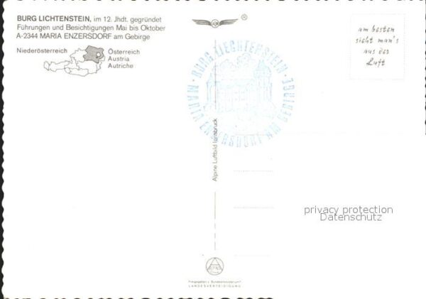 Maria Enzersdorf Fliegeraufnahme Burg Lichtenstein – Bild 2