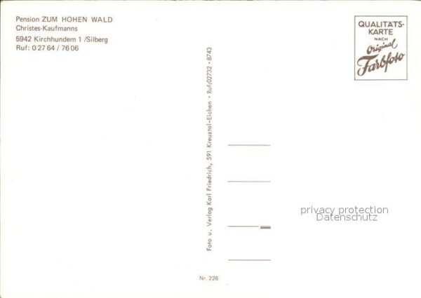 Silberg Pension Zum Hohen Wald – Bild 2