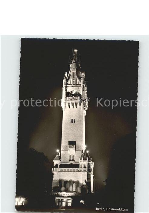 Berlin Grunewaldturm bei Nacht