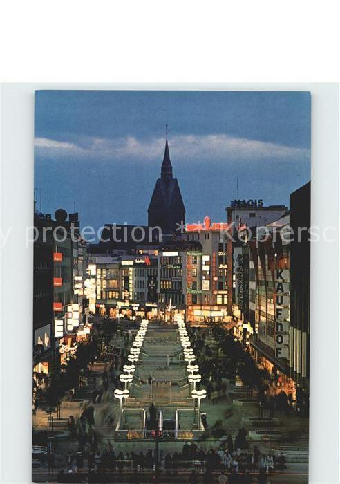 Hannover Bahnhofstrasse bei Nacht mit Marktkirch