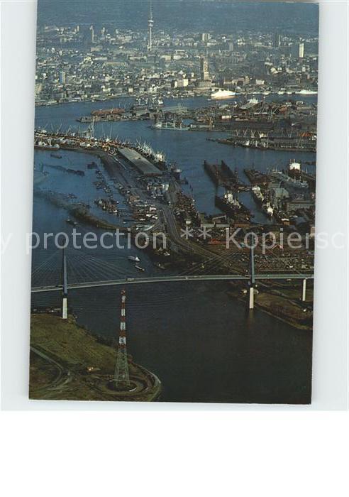 Hamburg Köhlbrandbrücke Fliegeraufnahme