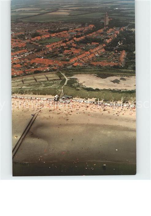 Westkapelle Netherlands Dorp en strand Fliegeraufnahme