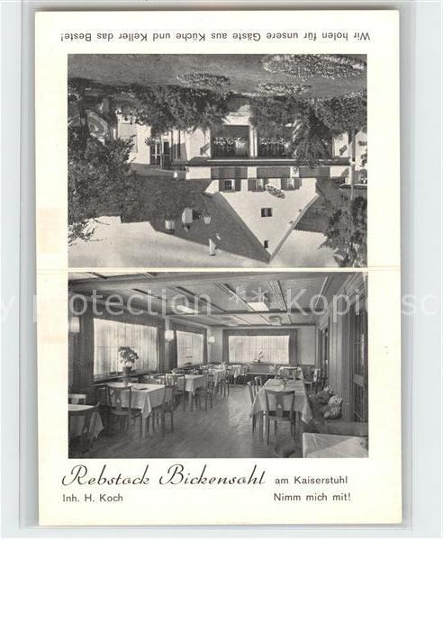 Bickensohl Gaststätte Rebstock Gaststube